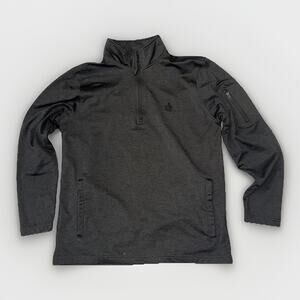 Men’s Medium 1/4 Zip Jacket Black Stretch Performance Made In Bangladesh